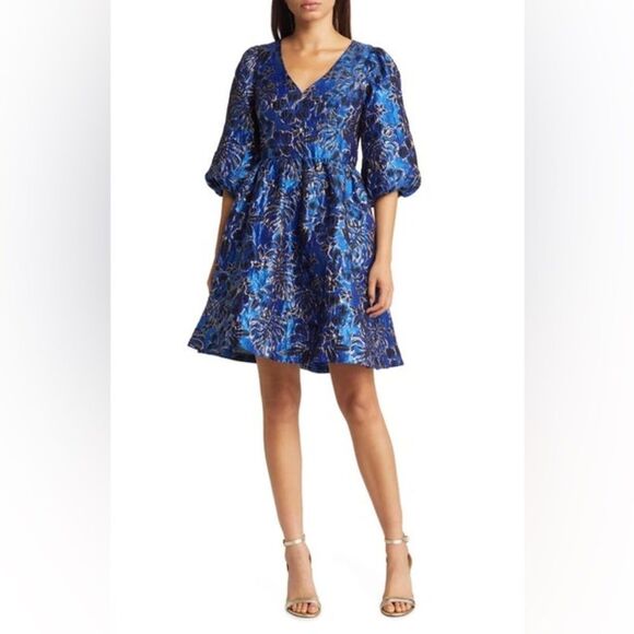 Lilly Pulitzer Calyssa Brocade 3/4 Bloom Sleeve Dress NWT Size 00 - Picture 4 of 8